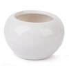 Vintage Round White Ceramic Flowerpot