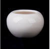 Vintage Round White Ceramic Flowerpot